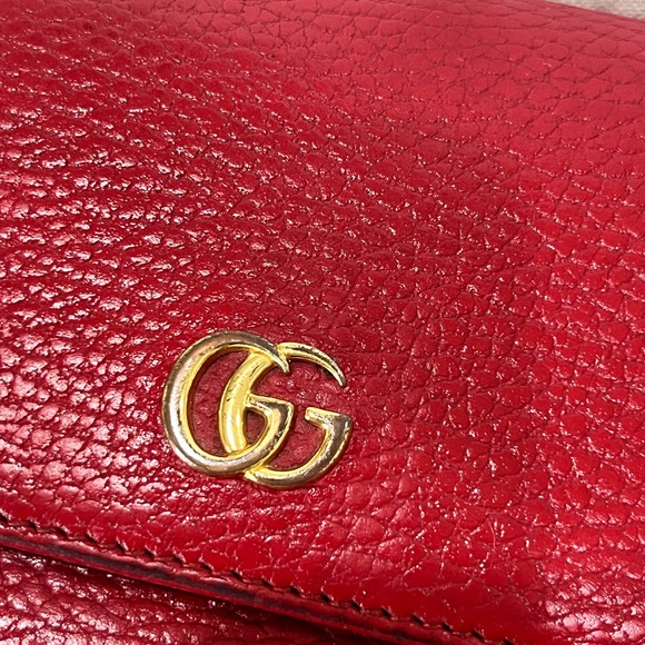 🔥🔥GUCCI MARMONT LONG CONTINENTAL RED LEATHER WALLET 456116🔥🔥 - Picture 6 of 17